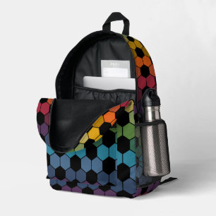 Gradient Earthy Rainbow Soccer Ball print Printed Backpack