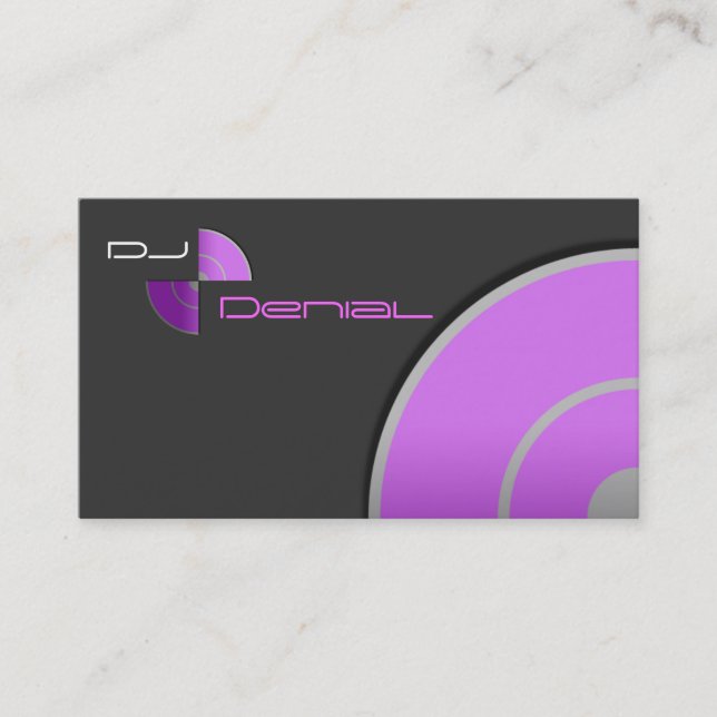 Gradient Effect purple DJ Business Card (Front)