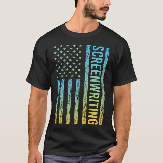 Gradient Flag 01 Screenwriting Screenwriter T-Shirt (Front)