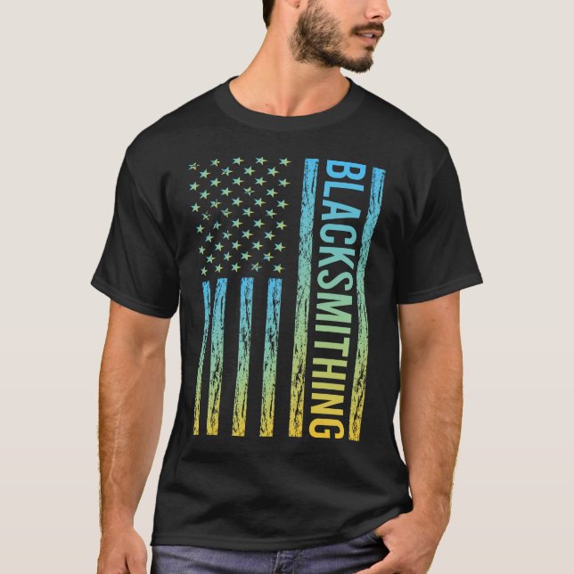 Gradient Flag 02 Blacksmithing Blacksmith T-Shirt (Front)