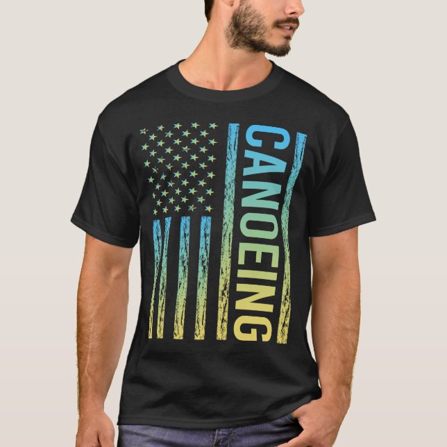 Gradient Flag Canoeing Canoe T-Shirt (Front)
