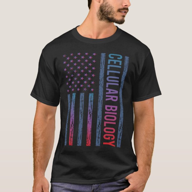 Gradient Flag Cellular Biology Biologist T-Shirt (Front)