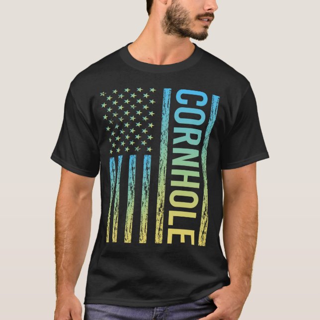 Gradient Flag Cornhole T-Shirt (Front)