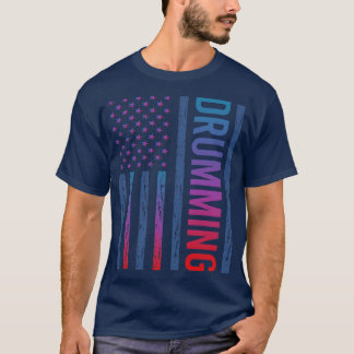 Gradient Flag Drumming Drummer Drum Drums T-Shirt