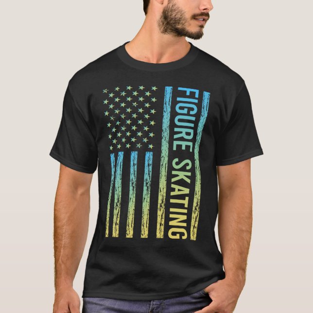 Gradient Flag Figure Skating T-Shirt (Front)