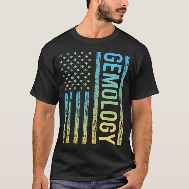 Gradient Flag Gemmology Gemmologist T-Shirt (Front)