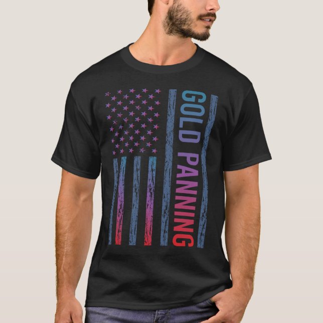 Gradient Flag Gold Panning Panner T-Shirt (Front)