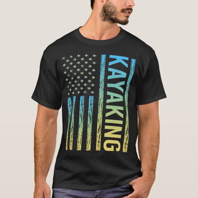 Gradient Flag Kayaking Kayak Kayaker T-Shirt (Front)
