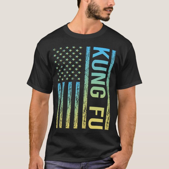Gradient Flag Kung Fu T-Shirt (Front)
