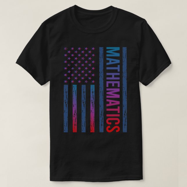 Gradient Flag Mathematics Math Maths T-Shirt (Design Front)