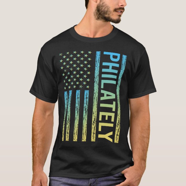 Gradient Flag Philately Postage Stamp Stamps T-Shirt (Front)