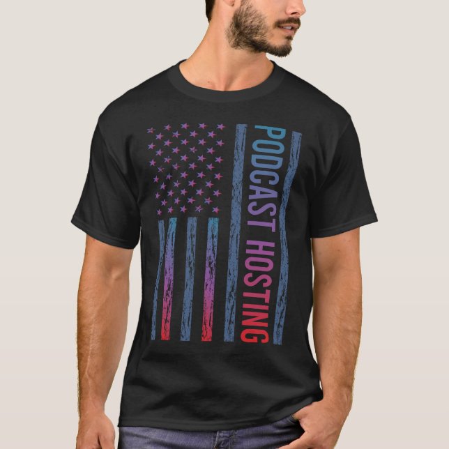 Gradient Flag Podcast Hosting T-Shirt (Front)