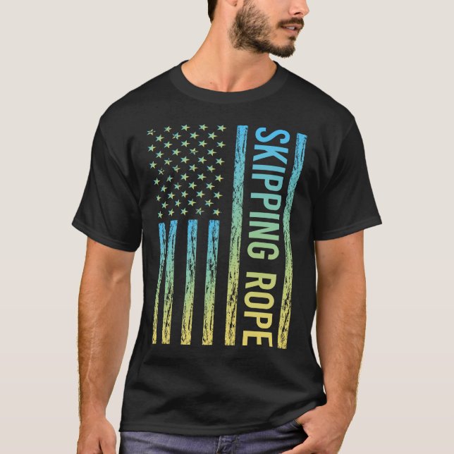 Gradient Flag Skipping rope T-Shirt (Front)