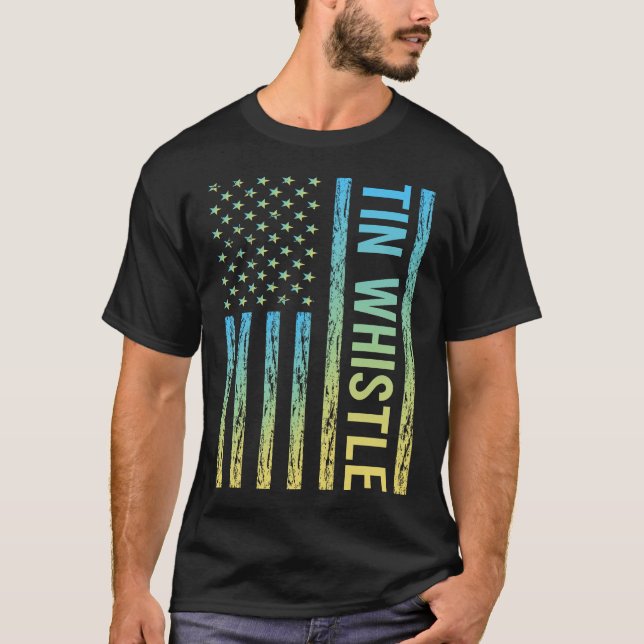 Gradient Flag Tin Whistle Flageolet T-Shirt (Front)