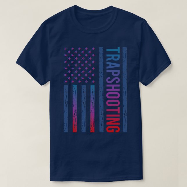Gradient Flag Trapshooting Trap Shooting Clay Targ T-Shirt (Design Front)