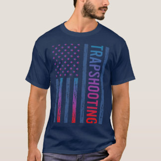 Gradient Flag Trapshooting Trap Shooting Clay Targ T-Shirt