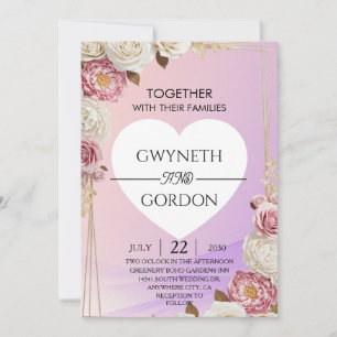 Gradient Floral Wedding Invitation