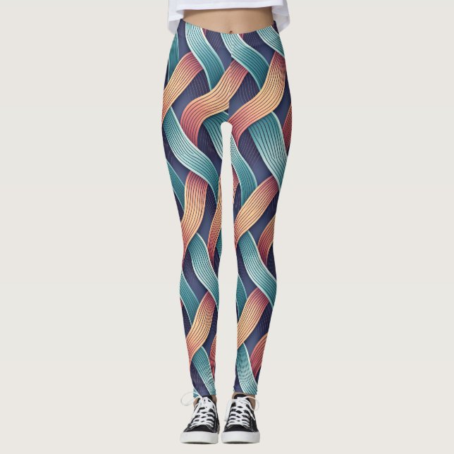 Gradient Flow Illusion | Seamless Abstract 3D Leggings (Front)
