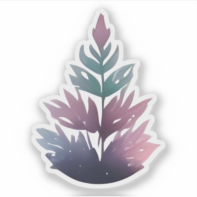 Gradient Foliage: Abstract Botanical Layers (Front)