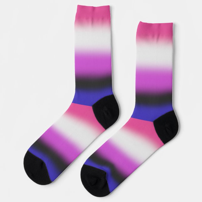 Gradient Genderfluid Pride Flag Socks (Left)