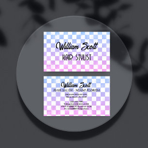 Gradient Geometric Hair Stylist business card