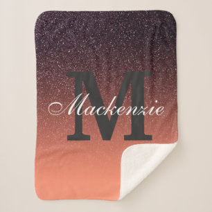 Gradient Glitter Pattern Sherpa Blanket