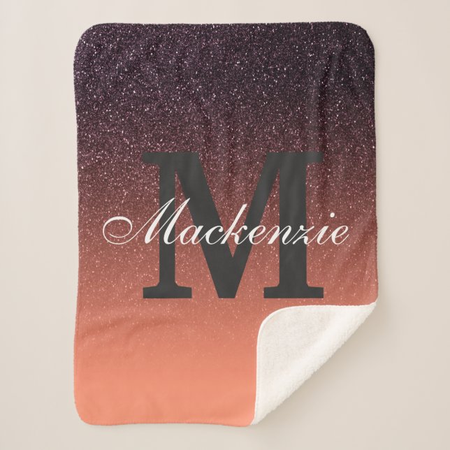 Gradient Glitter Pattern Sherpa Blanket (Front)