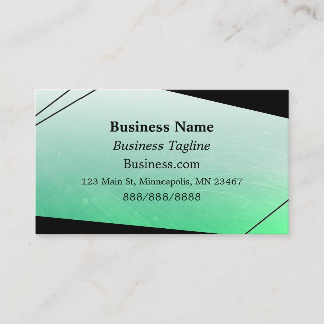 Gradient Green and Black Abstract Business Card (Front)