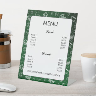 Gradient Green Cake Pastries Bakery Custom Menu Pedestal Sign