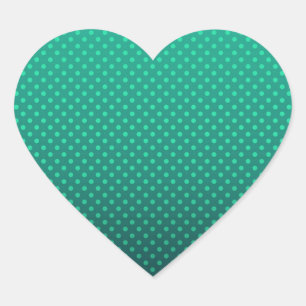 Gradient green grey polka dots print abstract femi heart sticker