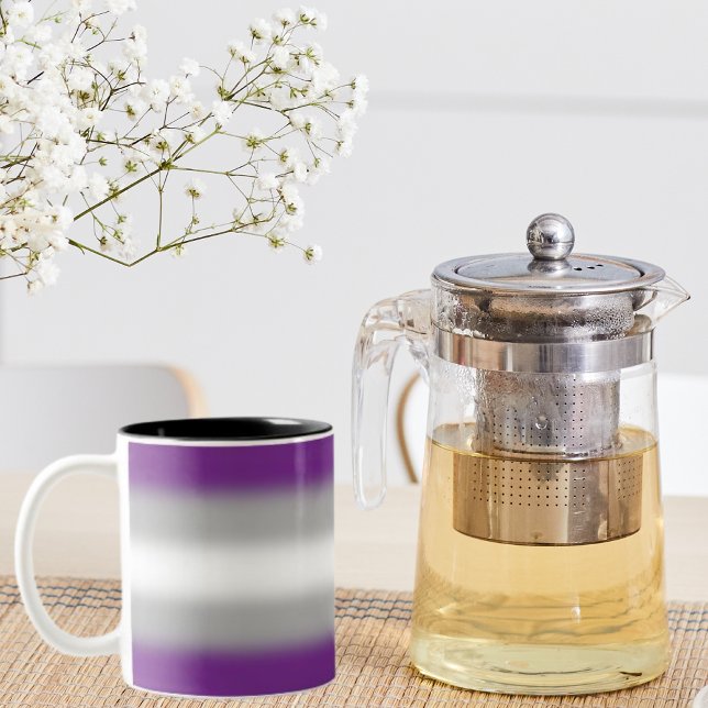 Gradient Greysexual Pride Flag – Greysexual Flag  Two-Tone Coffee Mug (Creator Uploaded)