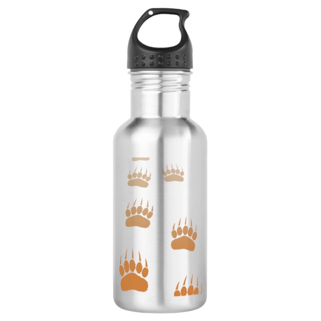 Gradient Grizzly Bear Paw Print 710 Ml Water Bottle (Front)
