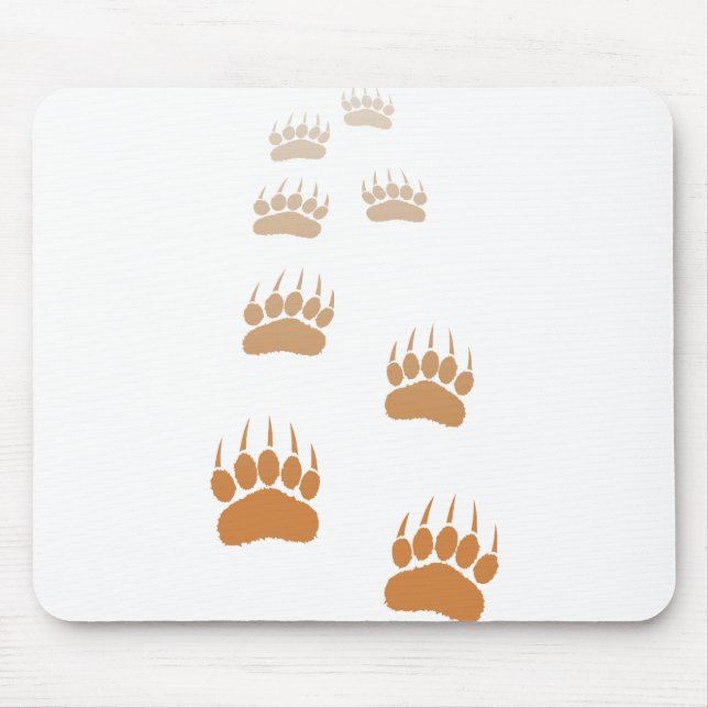 Gradient Grizzly Bear Paw Print Mouse Pad (Front)