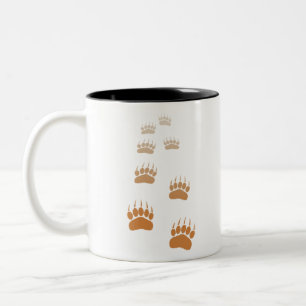 Gradient Grizzly Bear Paw Print Two-Tone Coffee Mug