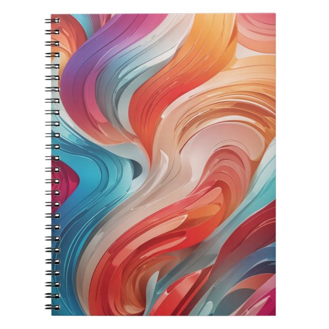 Gradient Grooves Spiral Notebook (Front)