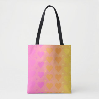 gradient heart leggings tote bag