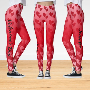 Gradient Hearts Valentine's Day Leggings
