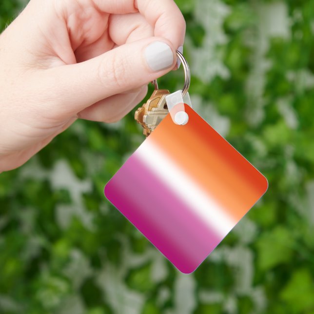 Gradient Lesbian Pride Flag – Lesbian Flag Key Ring (Hand)