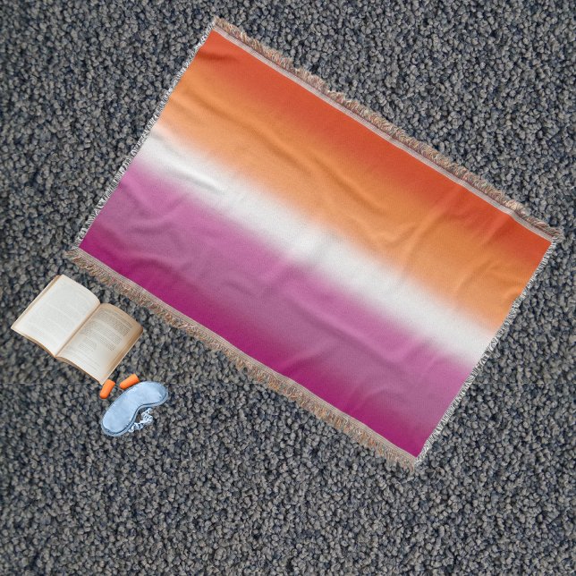Gradient Lesbian Pride Flag – Lesbian Flag Throw Blanket (Creator Uploaded)