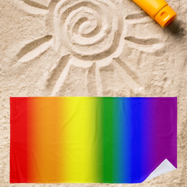 Gradient LGBTQ+ Rainbow Pride Flag - Rainbow Flag Beach Towel (Creator Uploaded)