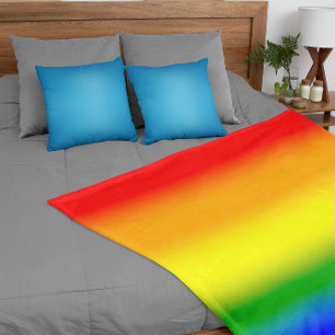Gradient LGBTQ+ Rainbow Pride Flag - Rainbow Flag Fleece Blanket