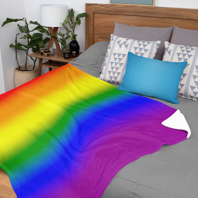 Gradient LGBTQ+ Rainbow Pride Flag - Rainbow Flag Sherpa Blanket (Creator Uploaded)
