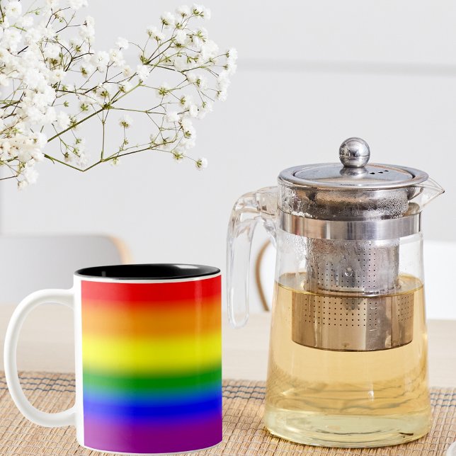 Gradient LGBTQ+ Rainbow Pride Flag - Rainbow Flag Two-Tone Coffee Mug (Creator Uploaded)