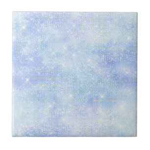 Gradient light blue iridescent ceramic tile