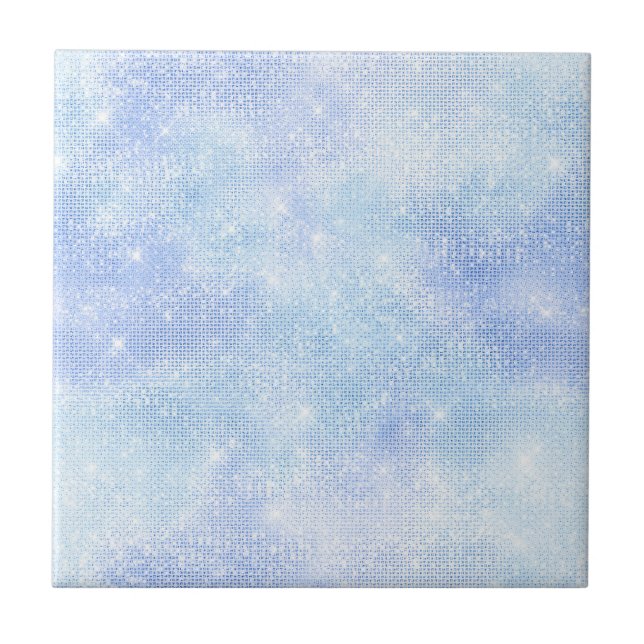 Gradient light blue iridescent ceramic tile (Front)