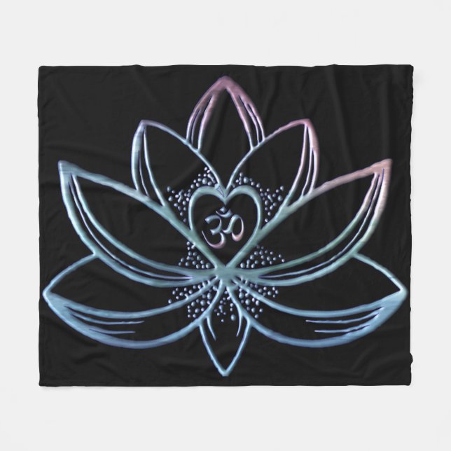 Gradient Lotus Fleece Blanket (Front (Horizontal))
