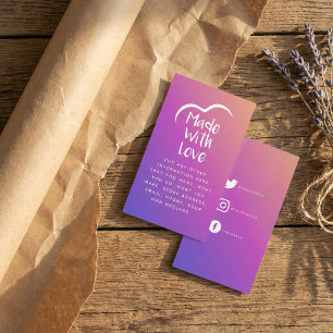 Gradient made with love heart Silhouette Enclosure Card