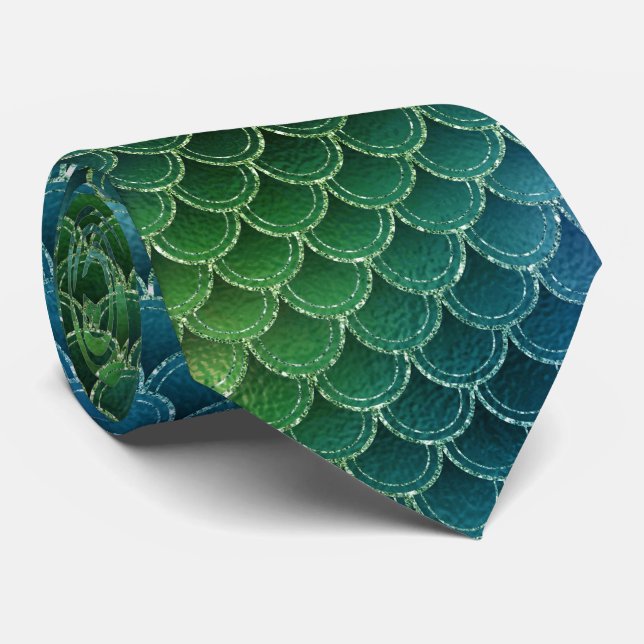 Gradient Mermaid Scale Tie (Rolled)