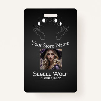 Gradient Moon Phase Employee Badge ID Badge