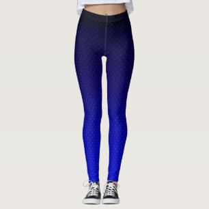 Gradient navy grey polka dots print abstract femin leggings